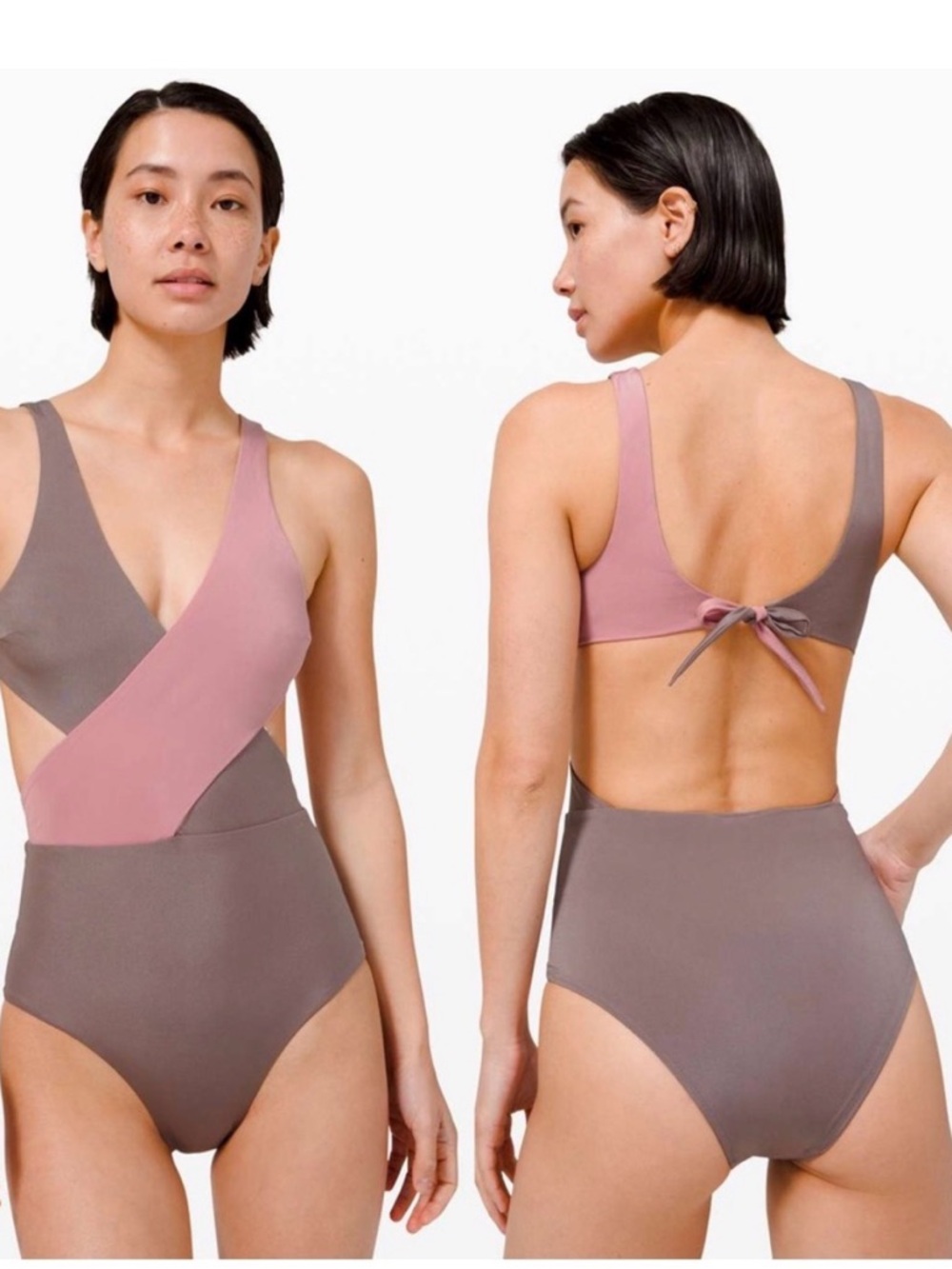 New LULULEMON All that Glimmers Wrap One piece sz L LunarRock/Pink Taupe